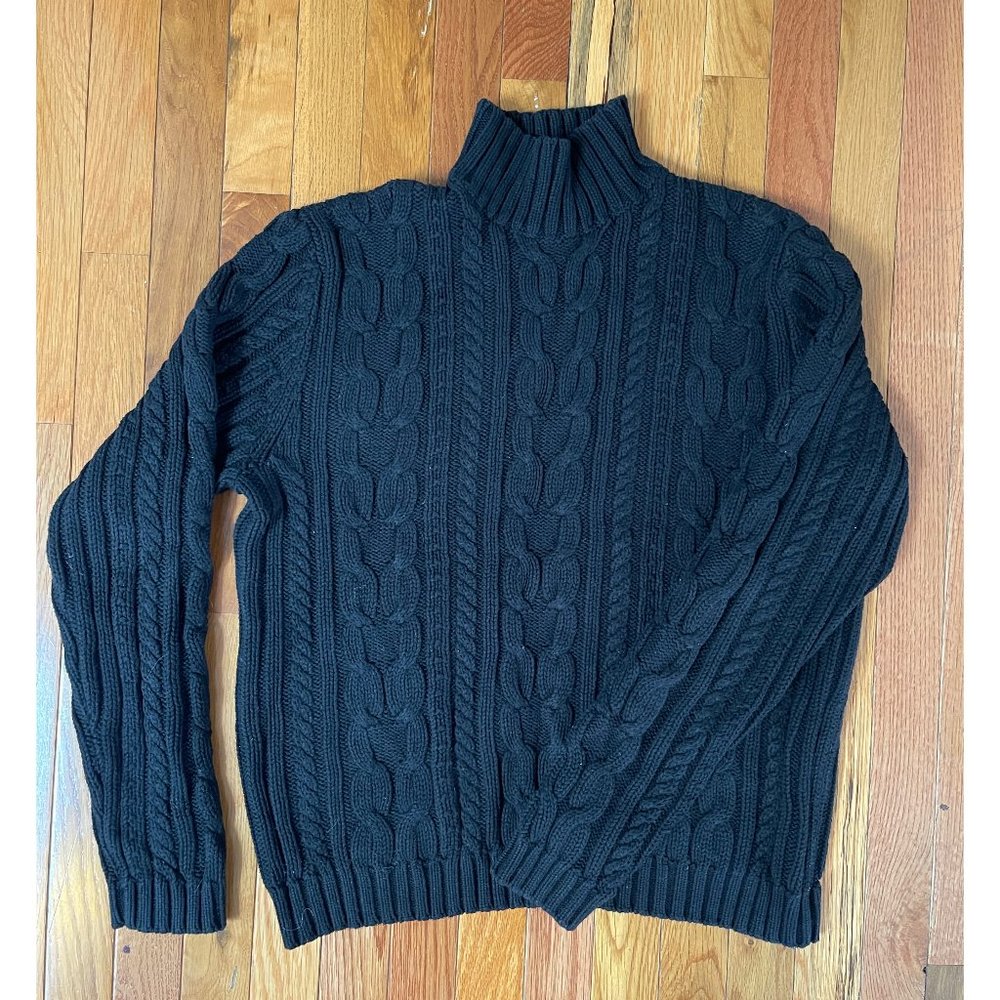 Chaps Cotton Cable long sleeve mock neck sweater- Size XL